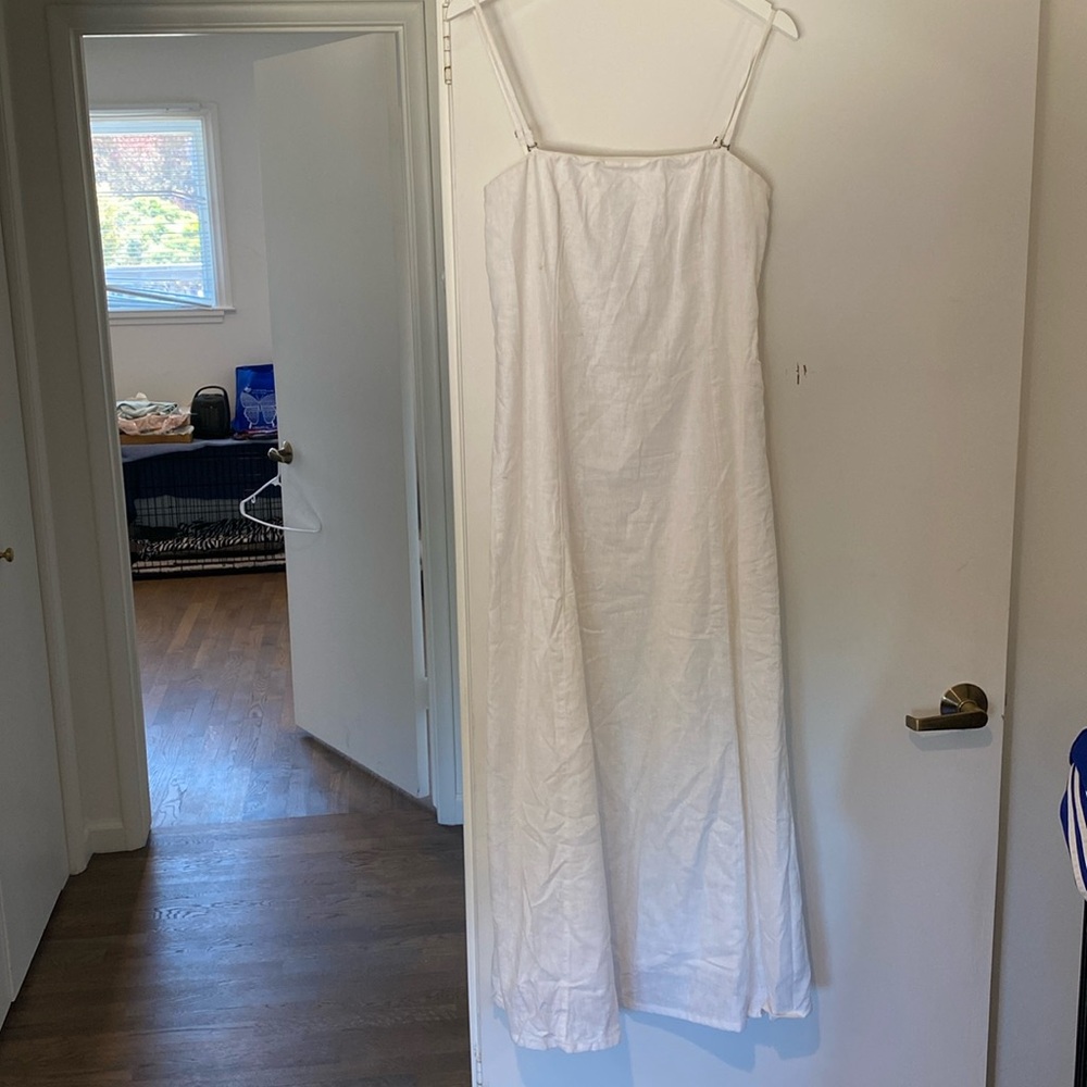 White linen dress